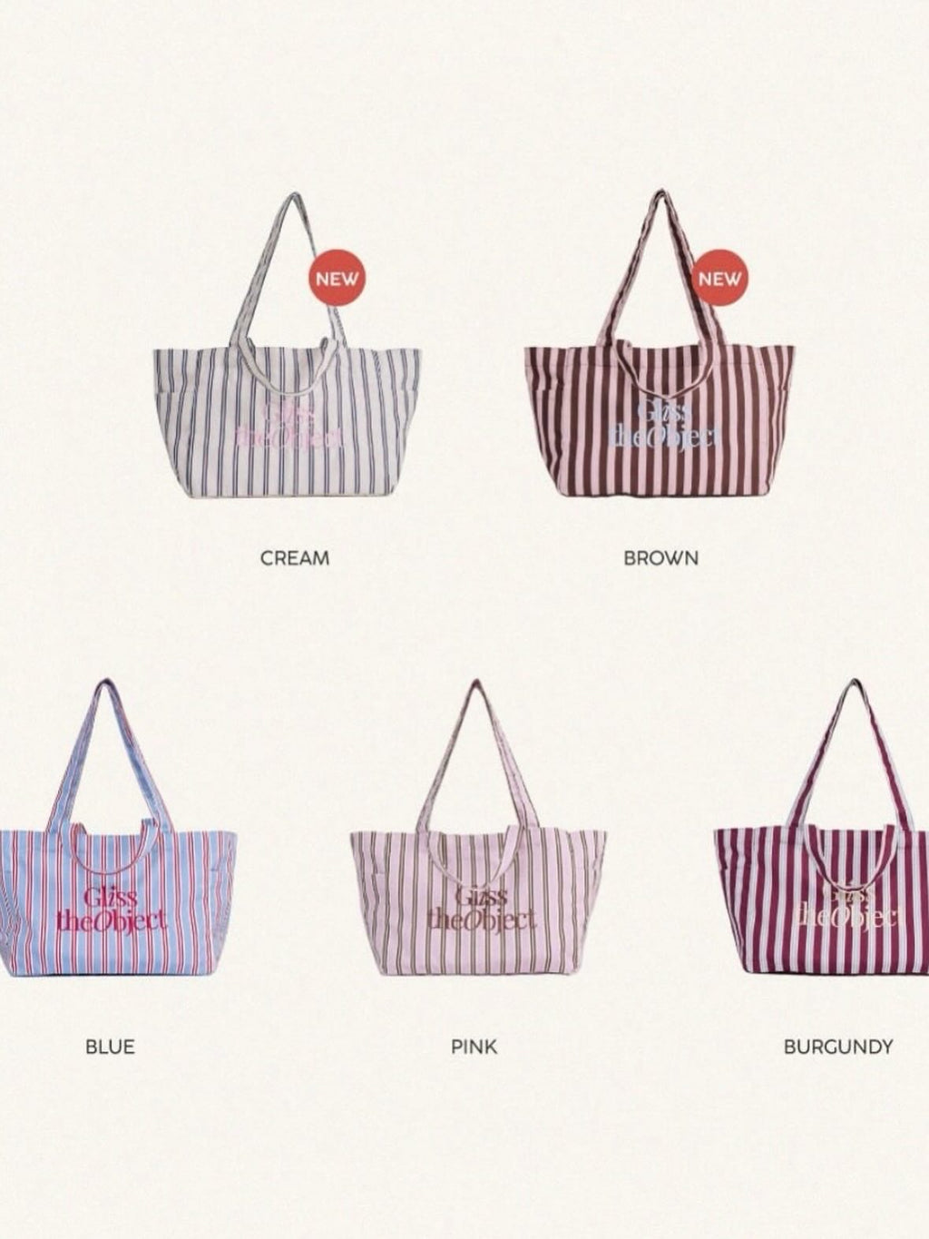 ♡預訂♡美式間條超大容量 canvas bag✨