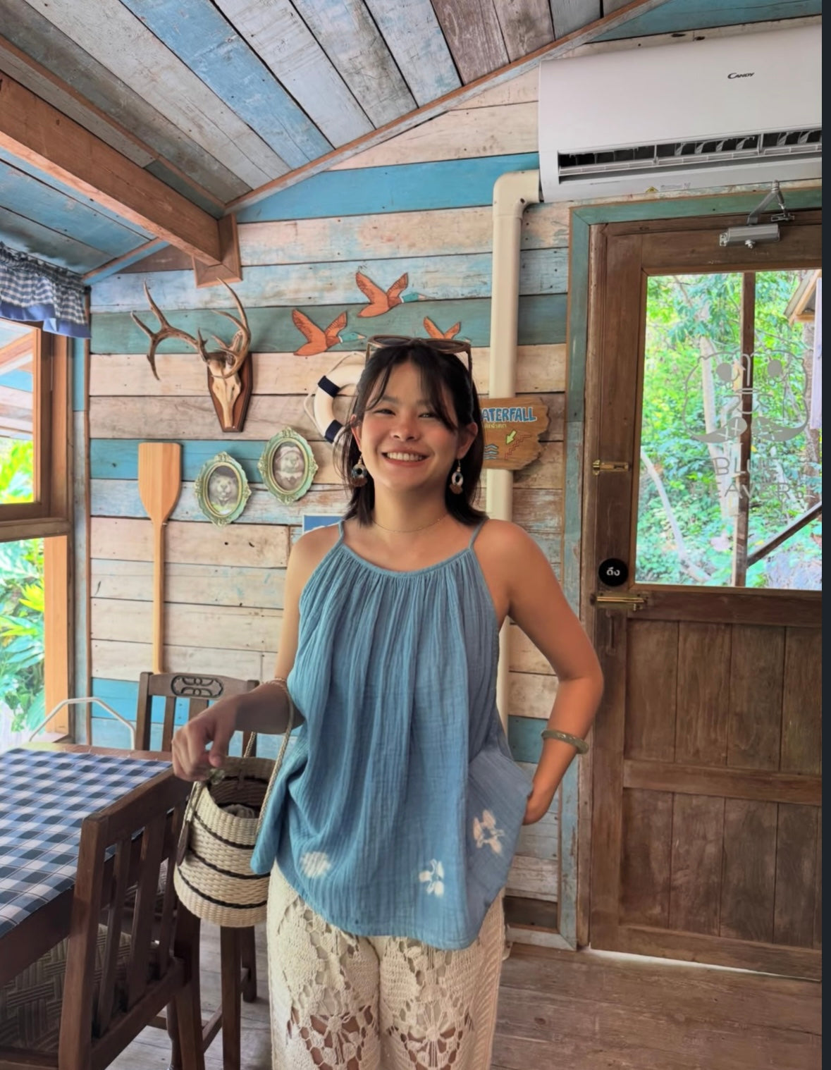 ♡預訂♡泰北高質手工bb棉藍扎染背心