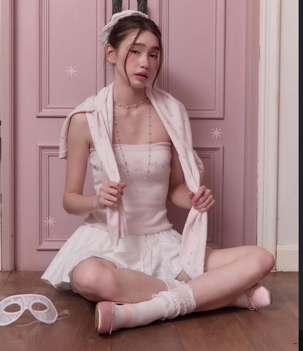 ♡預訂♡ 法式溫柔系少女復古小碎花針織兩件套裝