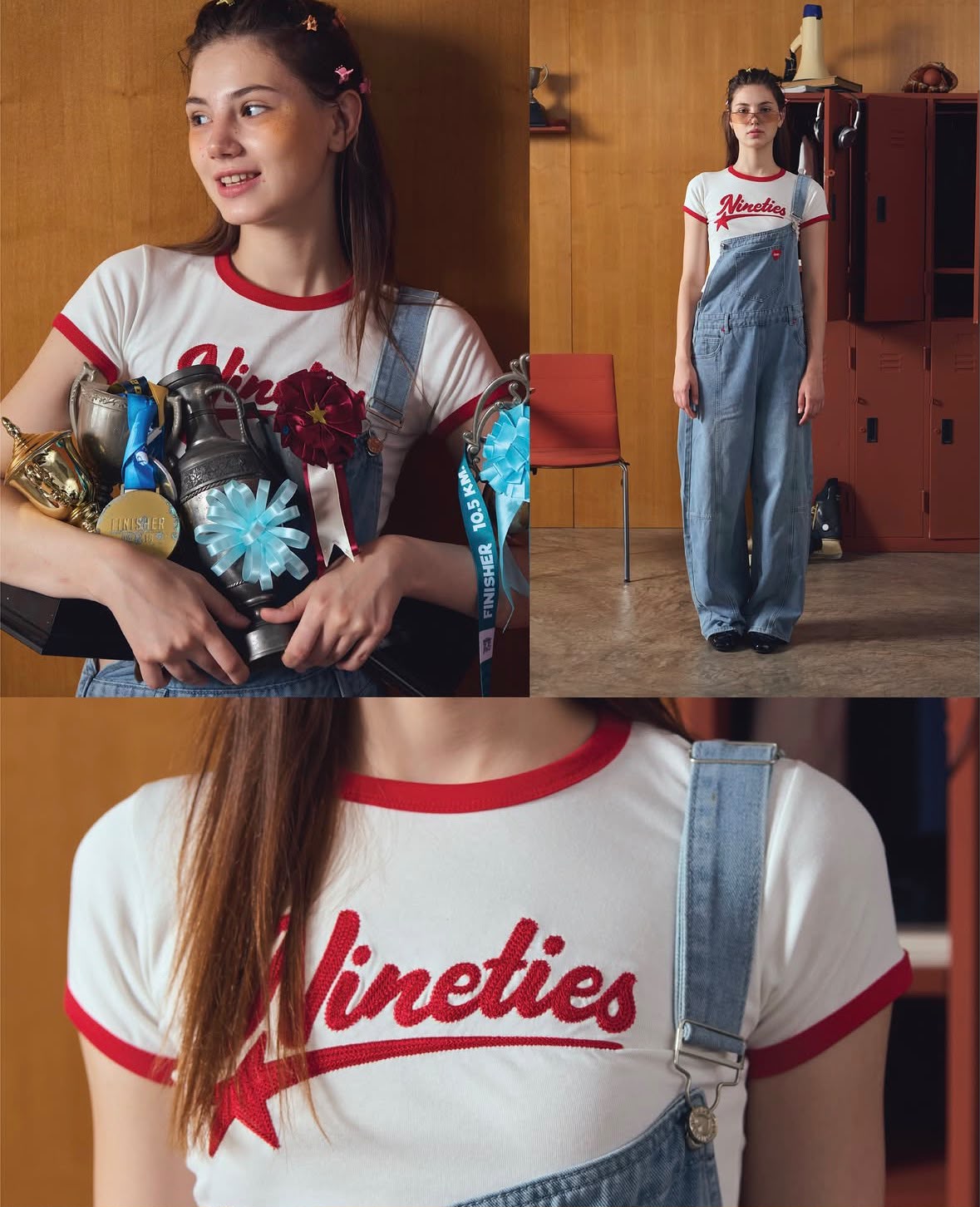 ♡預訂♡ 美式校園風復古撞色Ringer Tee