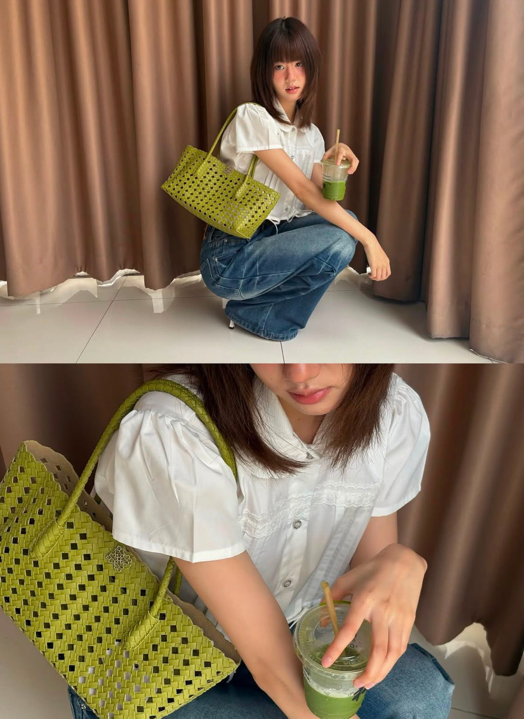 ♡預訂♡ 泰國小清新軟皮編織長形手袋