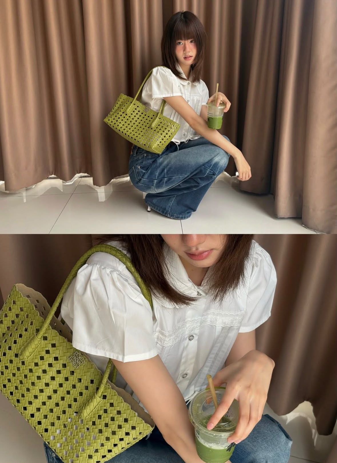 ♡預訂♡ 泰國小清新軟皮編織長形手袋