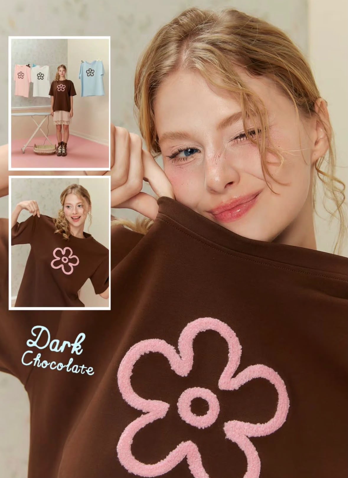 ♡預訂♡ 質感精緻花花刺繡TEE